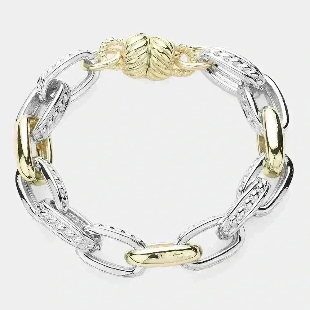 Two Tone Chain Magnet Bracelet